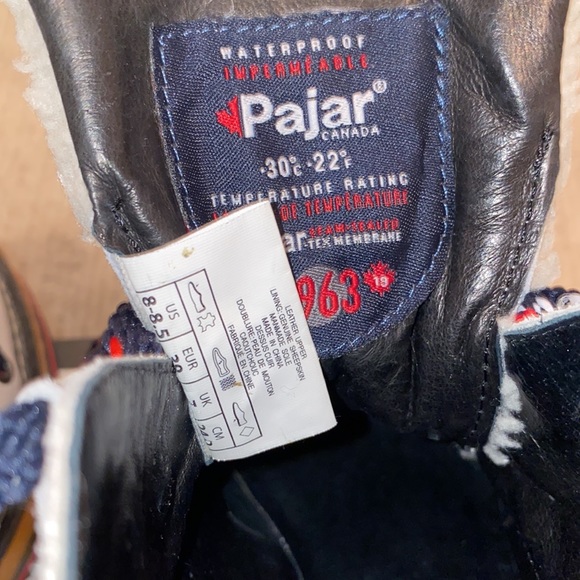 PAJAR Women’s Tristine Genuine Shearling Ankle Waterproof Boots Size 8-8.5 - Picture 7 of 10